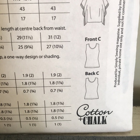 Cotton & Chalk Kimona Tops Sewing Pattern The Holiday Set sz 6-20 (US 4-18) NWT - Picture 6 of 8
